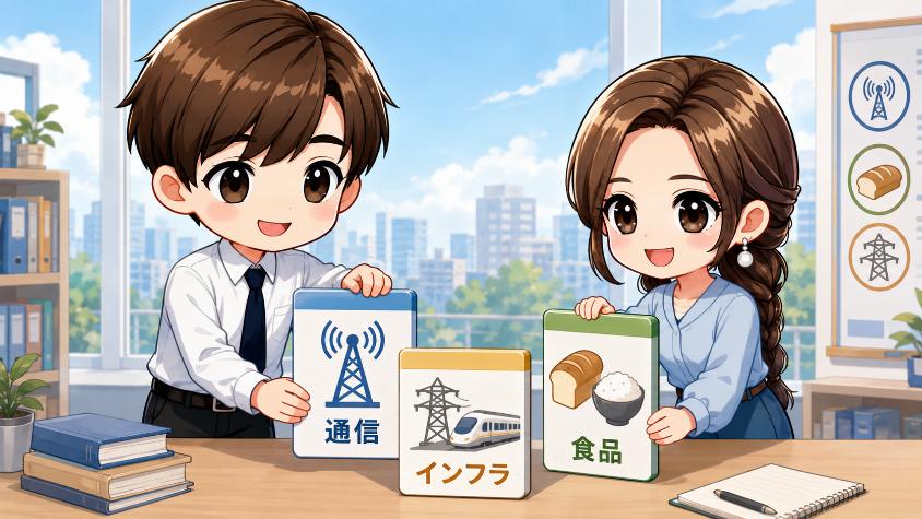 3.1 銘柄の分散 数千円で「通信×食品×インフラ」を持つ